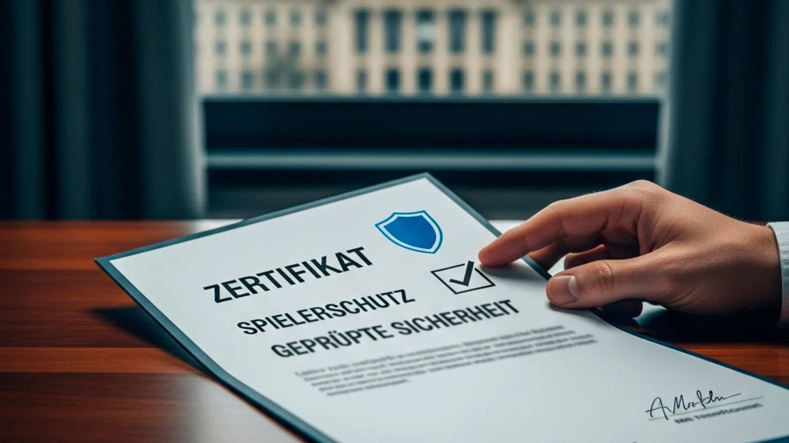 Symbolische Darstellung von Spielerschutz mit Schild-Icon und GGL-Lizenz